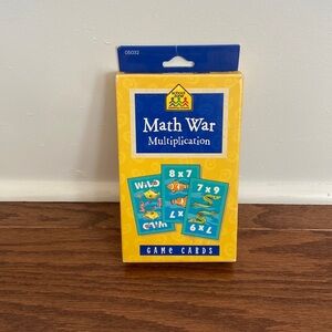 Math War multiplication game cards